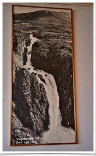 We visited the Veringsfossen Falls, but it was so misty we could not see at all-so I took a photo of a photo!